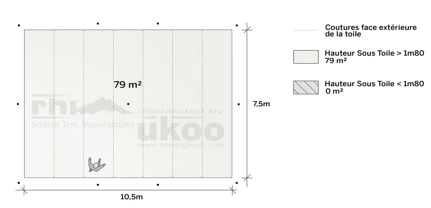 plan de repérage de la tente de réception M-79M2