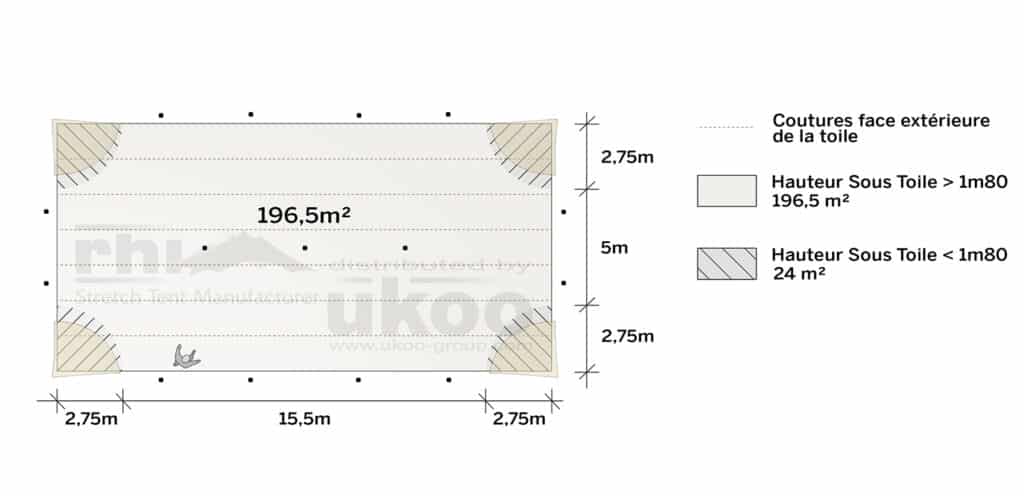 plan de repérage de la tente de réception M-79M2