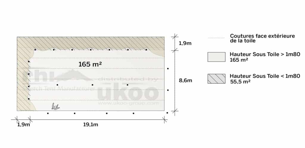 plan de repérage de la tente de réception M-79M2