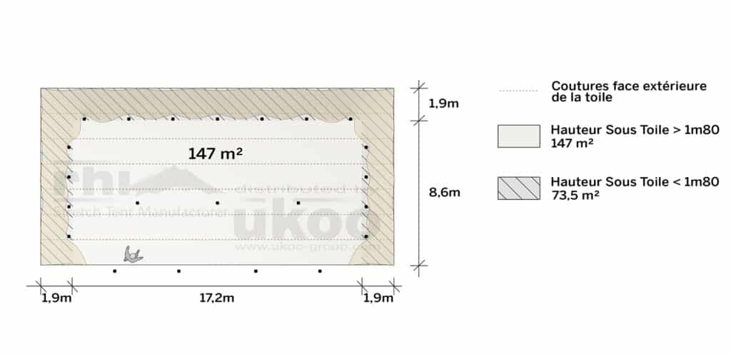 plan de repérage de la tente de réception M-79M2