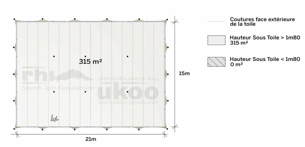 plan de repérage de la tente de réception M-79M2