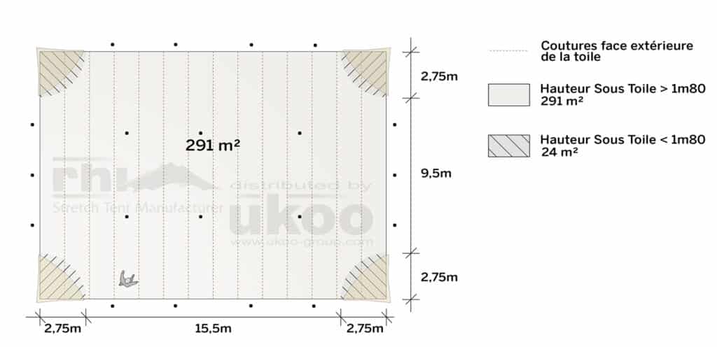 plan de repérage de la tente de réception M-79M2