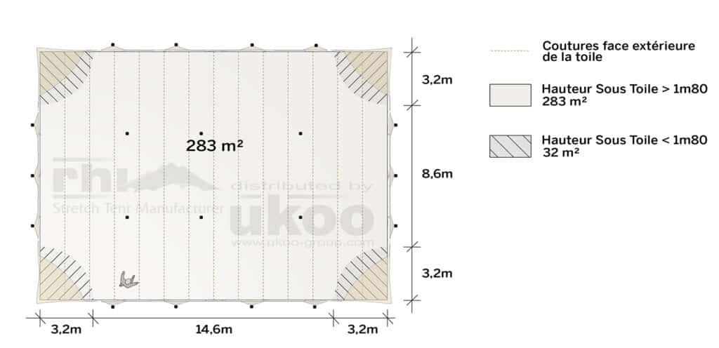 plan de repérage de la tente de réception M-79M2