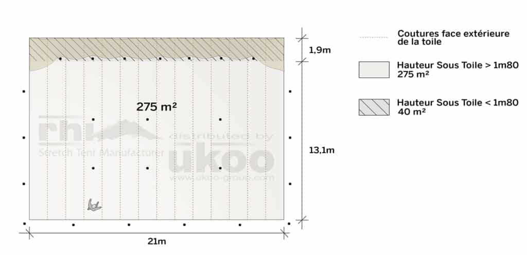 plan de repérage de la tente de réception M-79M2