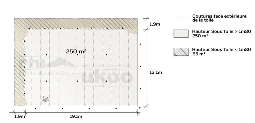 plan de repérage de la tente de réception M-79M2