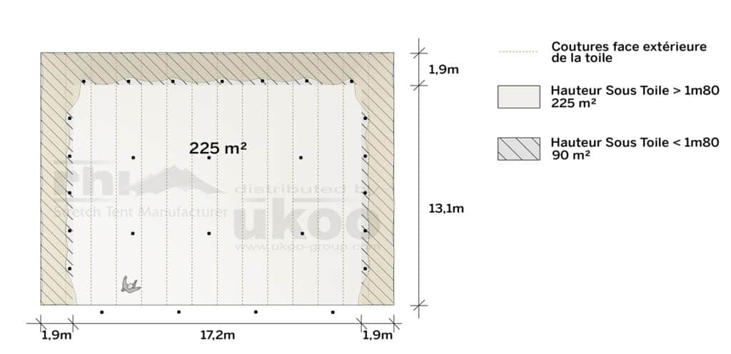 plan de repérage de la tente de réception M-79M2