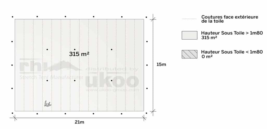 plan de repérage de la tente de réception M-79M2