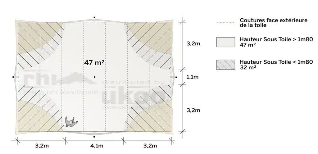 plan de repérage de la tente de réception M-79M2