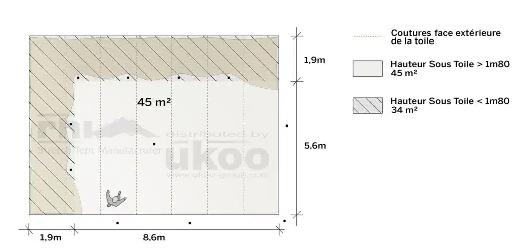 plan de repérage de la tente de réception M-79M2